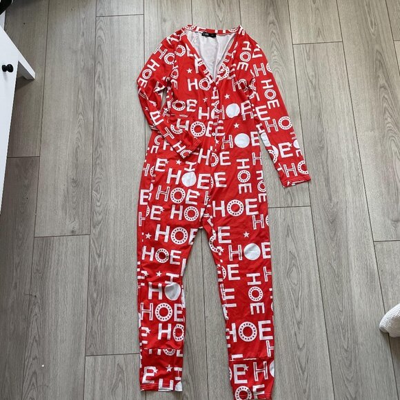 CBR One Piece Jumpsuit Women Large Red Long Sleeve Front Buttons Down - Picture 1 of 16